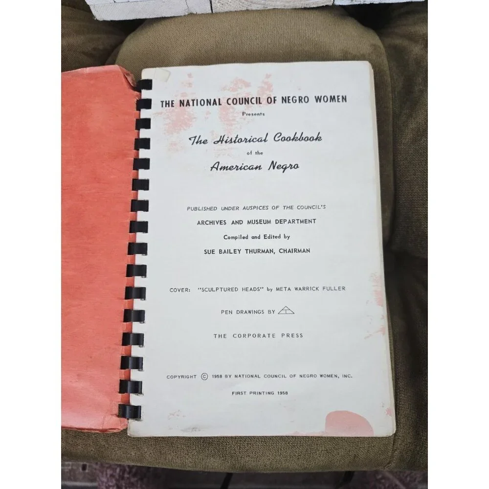 Rare The Historical Cookbook of the American Negro Spiral 1st Print 1958 See Pic